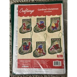 Craftways Cardinal Christmas Ornaments Plastic Canvas #570248 New Sealed